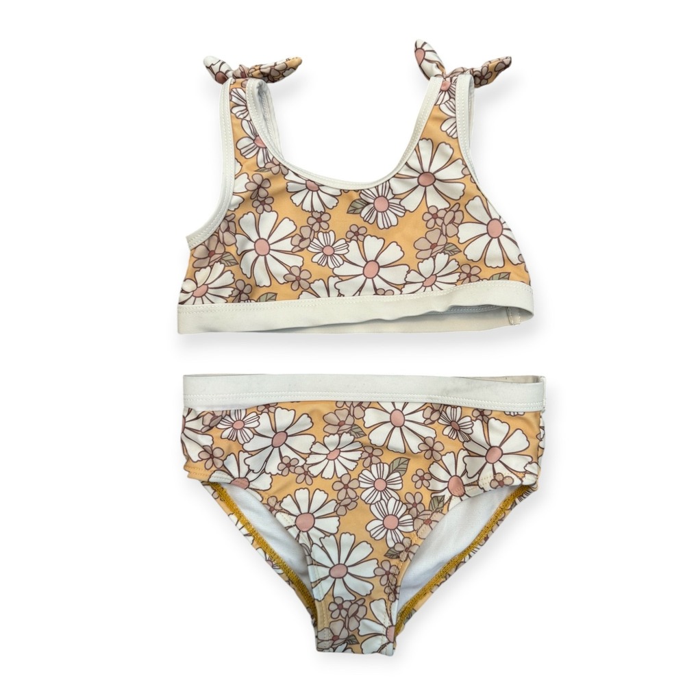 Little Co Lauren Conrad Toddler Girls Floral Bikini Set Yellow 2T Top 3T Bottom